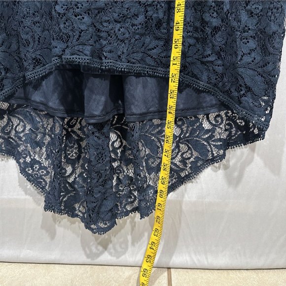 NEW $508 Tadashi Shoji [ PLUS SZ 20W ] Aileen High Low‎ Lace Gown in Blue - Picture 9 of 12